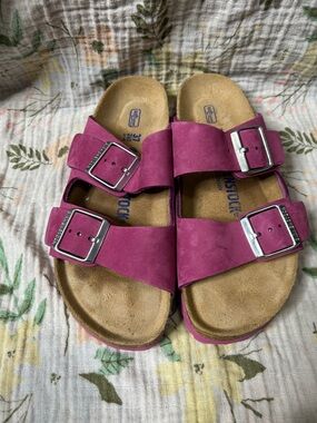 Birkenstock Arizona Leather Pink Soft Footbed Sandals Women’s EU 37 US 6/6.5
